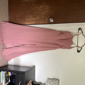 Azazie Cecile dusty rose bridesmaid dress.